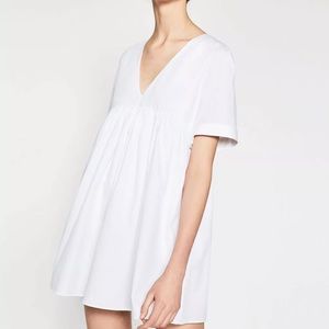 Zara White Poplin Dress/Romper